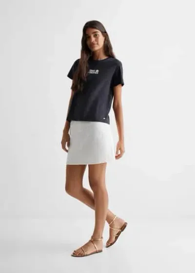 Mango Kids' T-shirt In Bleu Marine Foncé