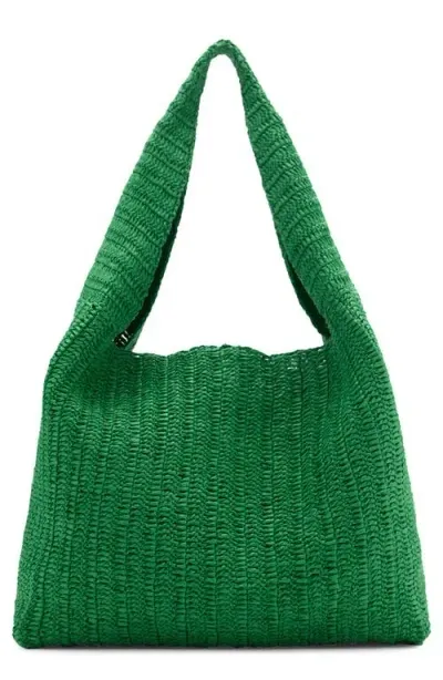 Mango Raffia Shopper In Green