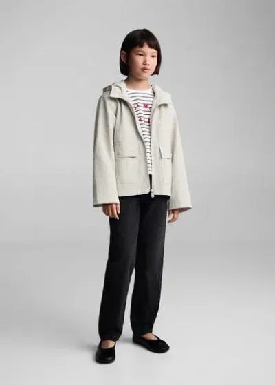 Mango Kids' Raincoat Hooded Jacket Grey In Gris