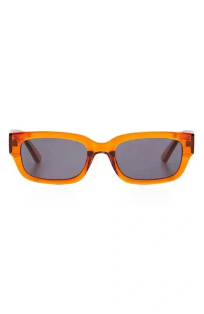 Mango Rectangular Sunglasses In Orange