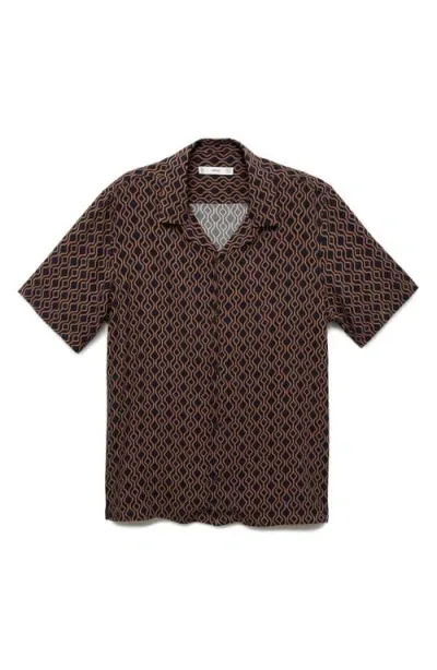 Mango Regular Fit Button-up Shirt In Brown