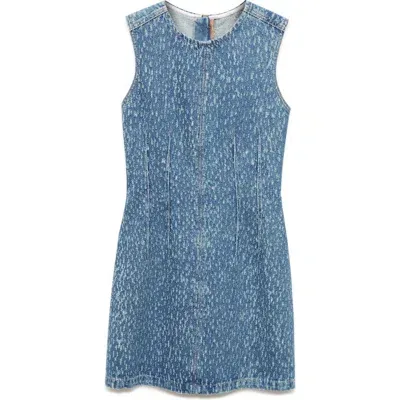 Mango Ripped Short Denim Dress Medium Blue