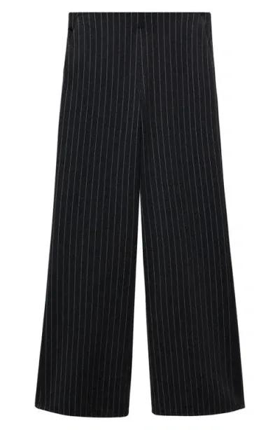 Mango Rome Pinstripe Straight Leg Pants In Grey