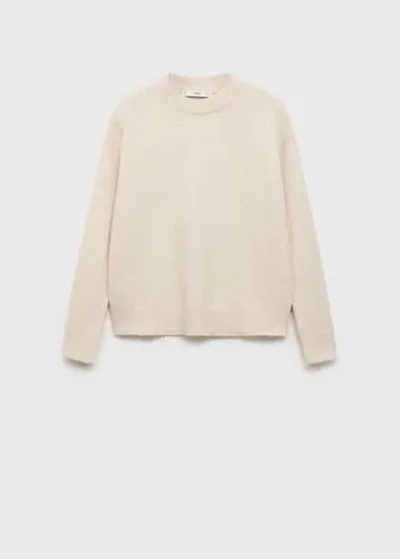 Mango Crewneck Sweater In Sand