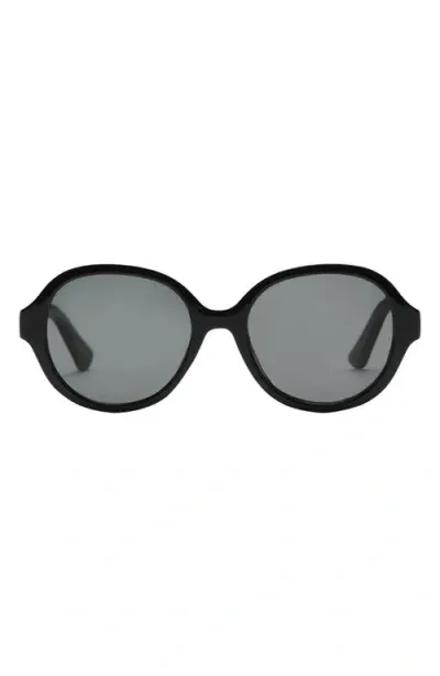 Mango Round Sunglasses In Black