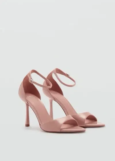 Mango Ankle-cuff Heeled Sandals Nude