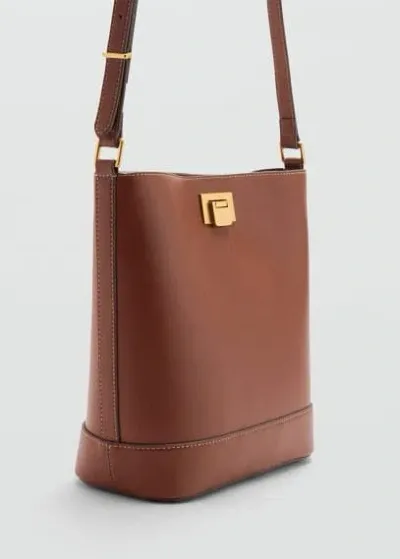 Mango Shopper Bag With Padlock Leather