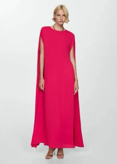 Mango Robe Ouverture Manches In Rose