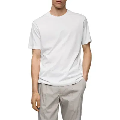 Mango Slim Fit Cotton T-shirt In White