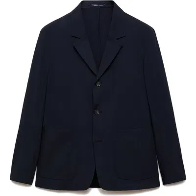 Mango Slim Fit Sport Coat In Dark Navy