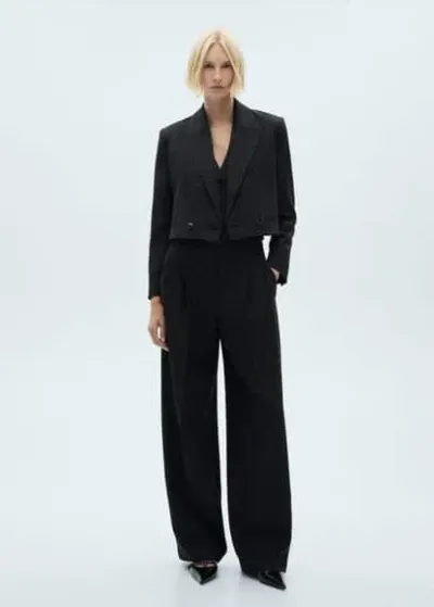 Mango Straight-fit Suit Trousers Black