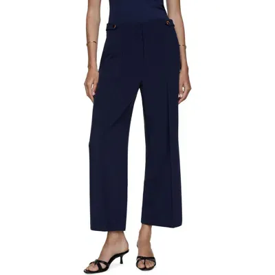 Mango Straight Leg Ankle Pants In Dark Navy