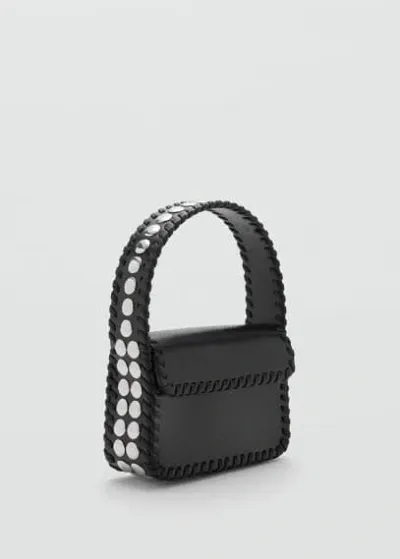 Mango Studded Handbag Black In Noir