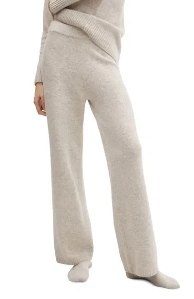 Mango Sweater Pants In Beige