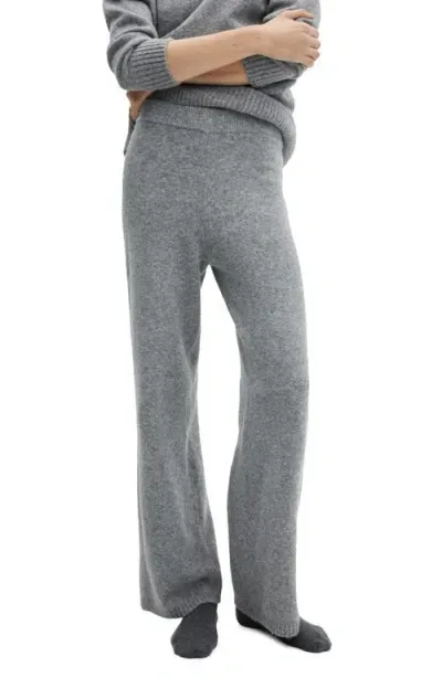 Mango Sweater Pants In Grey