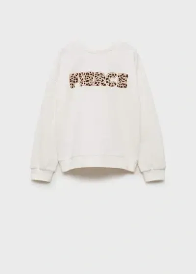 Mango Kids' Sweatshirt Off White In Blanc Cassé