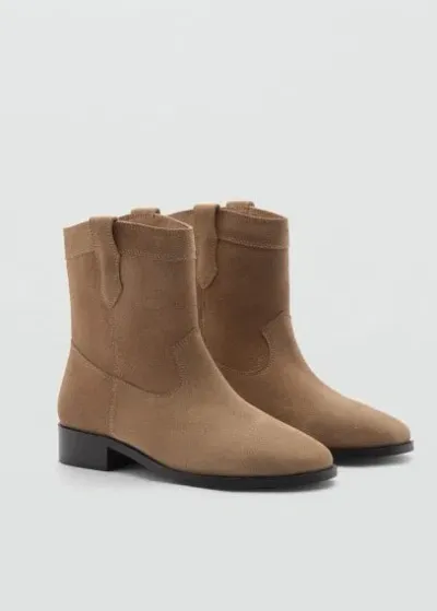 Mango Teen Ankle Boots Medium Brown