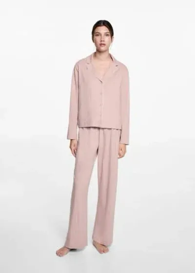 Mango Teen Cotton Long Pyjamas Pale Pink