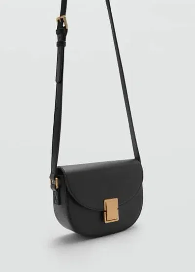 Mango Teen Crossbody Bag With Metal Closure Black