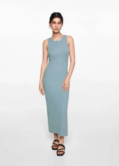 Mango Teen Fitted Midi-dress Pastel Green