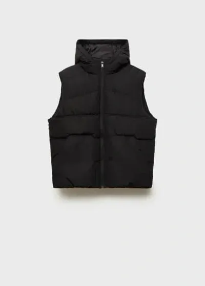 Mango Teen Quilted Gilet Black