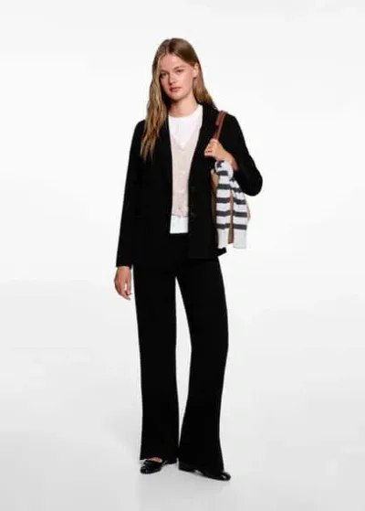 Mango Teen Straight-fit Suit Jacket Black