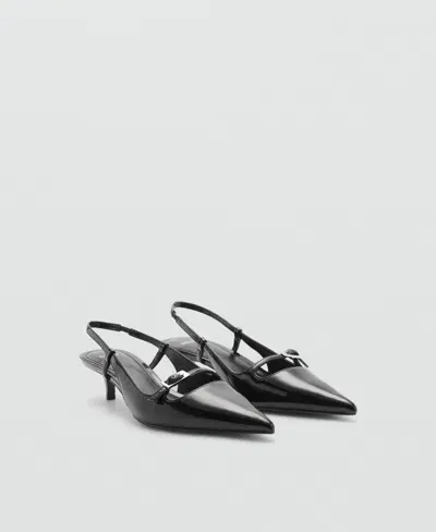 Mango Slingback Heeled Shoes With Buckle Black