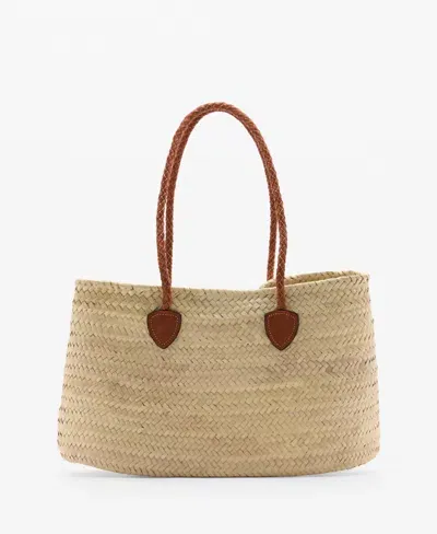 Mango Women's Double Strap Basket Bag In Beige