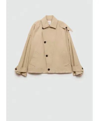 Mango Women's Short Double-breasted Trench Coat In Beige