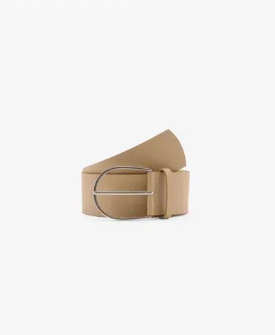 Mango Women's Wide Leather Belt In Sand