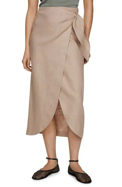 Mango Linen Sarong Skirt Light/pastel Grey In Lt Pastel