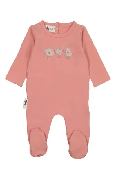 Maniere Babies' Fruity Friends Footie In Coral