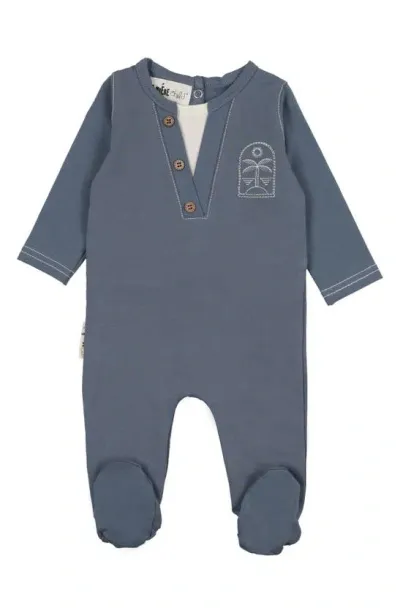 Maniere Babies' Island Henley Footie In Ocean Blue