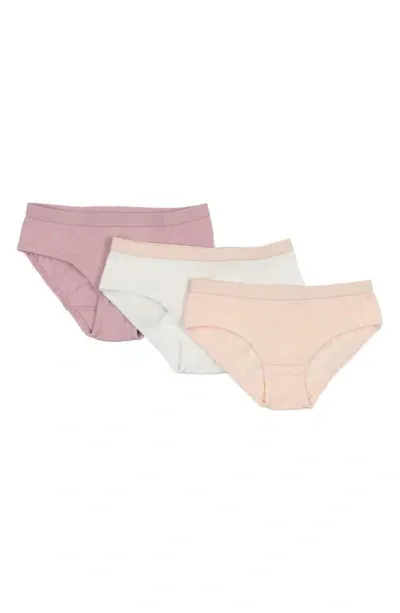 Maniere Manière Kids' 3-pack Assorted Briefs In Mauve