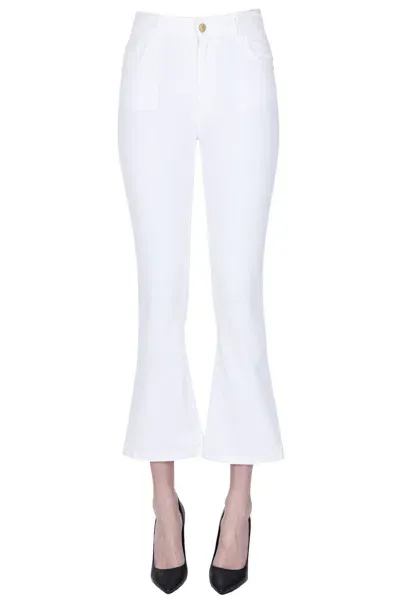 Manila Grace Flared Leg Jeans In White