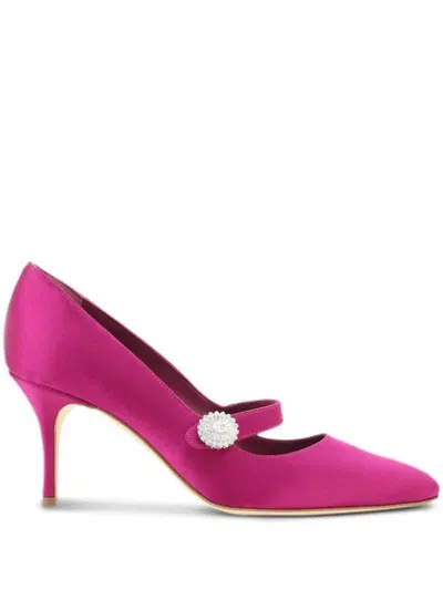 Manolo Blahnik 70mm Marijana Pumps In Pink