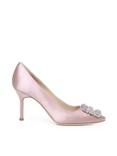 Manolo Blahnik Hangisi 90mm Jewel Buckle Pumps In Pink