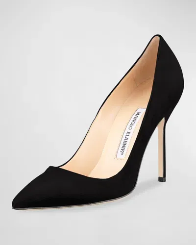 Manolo Blahnik Bb 105mm Suede Pumps In Black