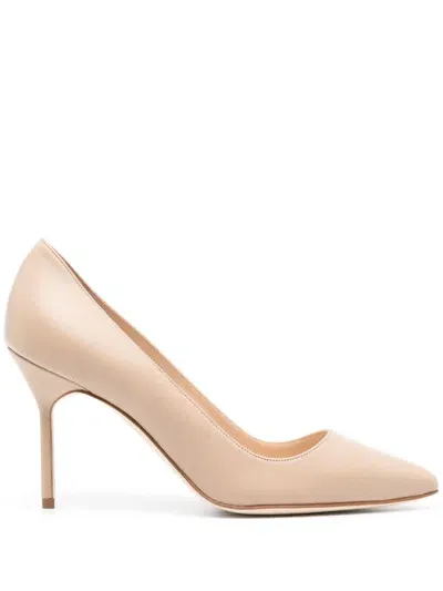 Manolo Blahnik Bb 80mm Leather Pumps In Dnud