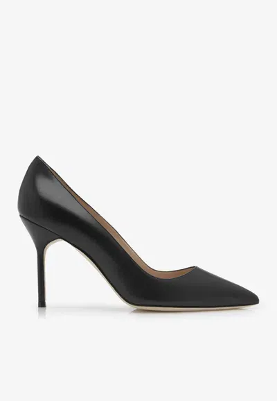 Manolo Blahnik Bb 90 Leather Pumps In Black