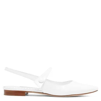 Manolo Blahnik Didionflat White Patent Flats