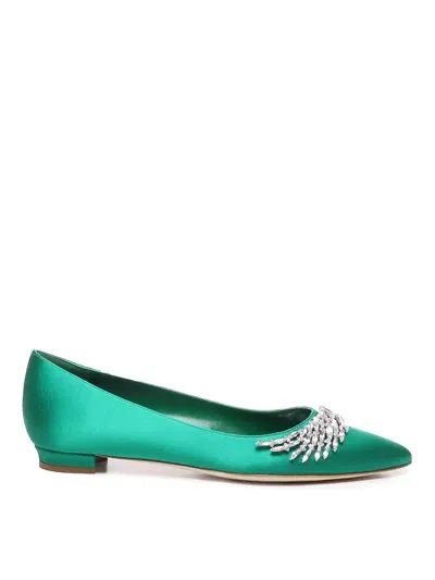 Manolo Blahnik Flat Shoes In Verde