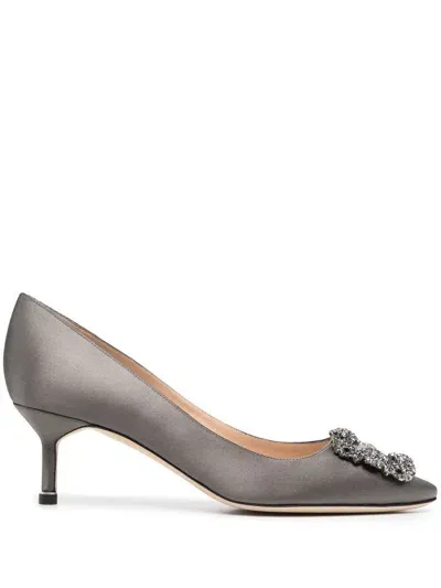 Manolo Blahnik Grey 50 Hangisi Satin Pumps