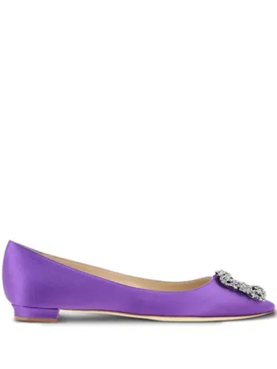 Manolo Blahnik Flats In Purple