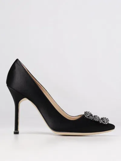 Manolo Blahnik Hangisi  Décolleté In Satin In Black