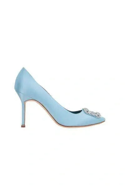 Manolo Blahnik Blue Hangisica Heels