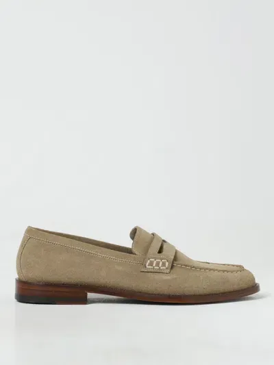 Manolo Blahnik Perry Suede Penny Loafers In Beige