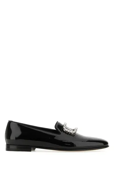 Manolo Blahnik Mario Patent-leather Loafers In Black