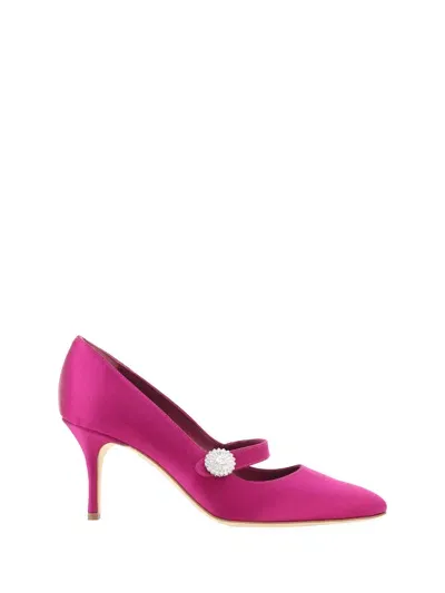 Manolo Blahnik Marijana Fabio Satin 070 Pump Shoes In Dpnk