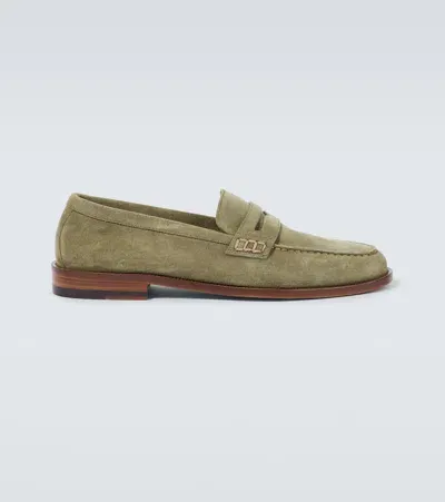 Manolo Blahnik Ellis Suede Loafers In Lbrw